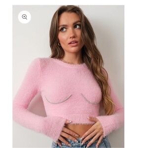 Pretty Garbage Pink Fuzzy Sweater